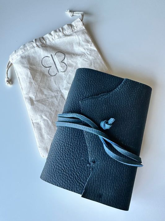 Mini Blue Leather Journal