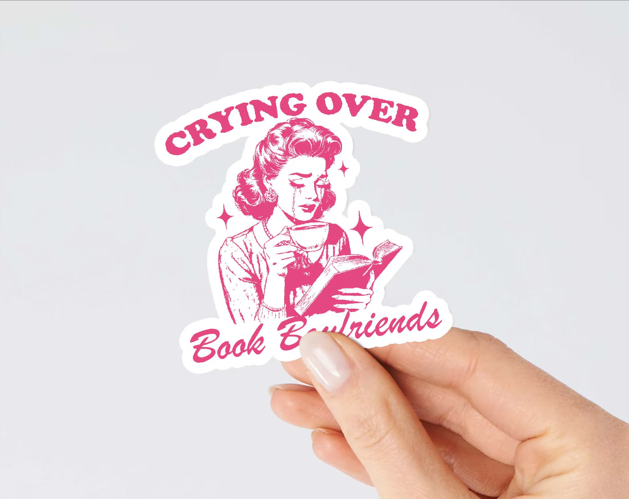 Crying over book boyfriends, Smut sticker, Bookish sticker 