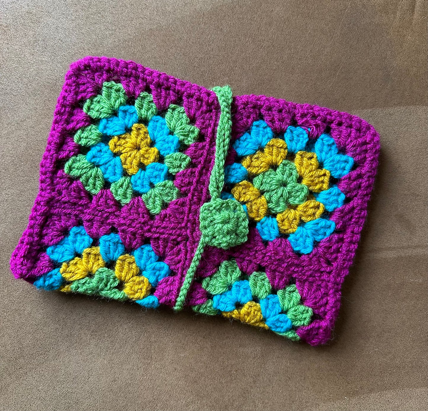 Granny Square Crochet Book Sleeve