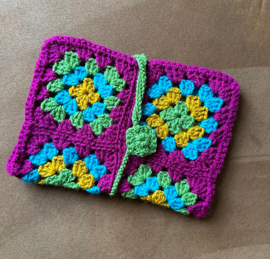 Granny Square Crochet Book Sleeve