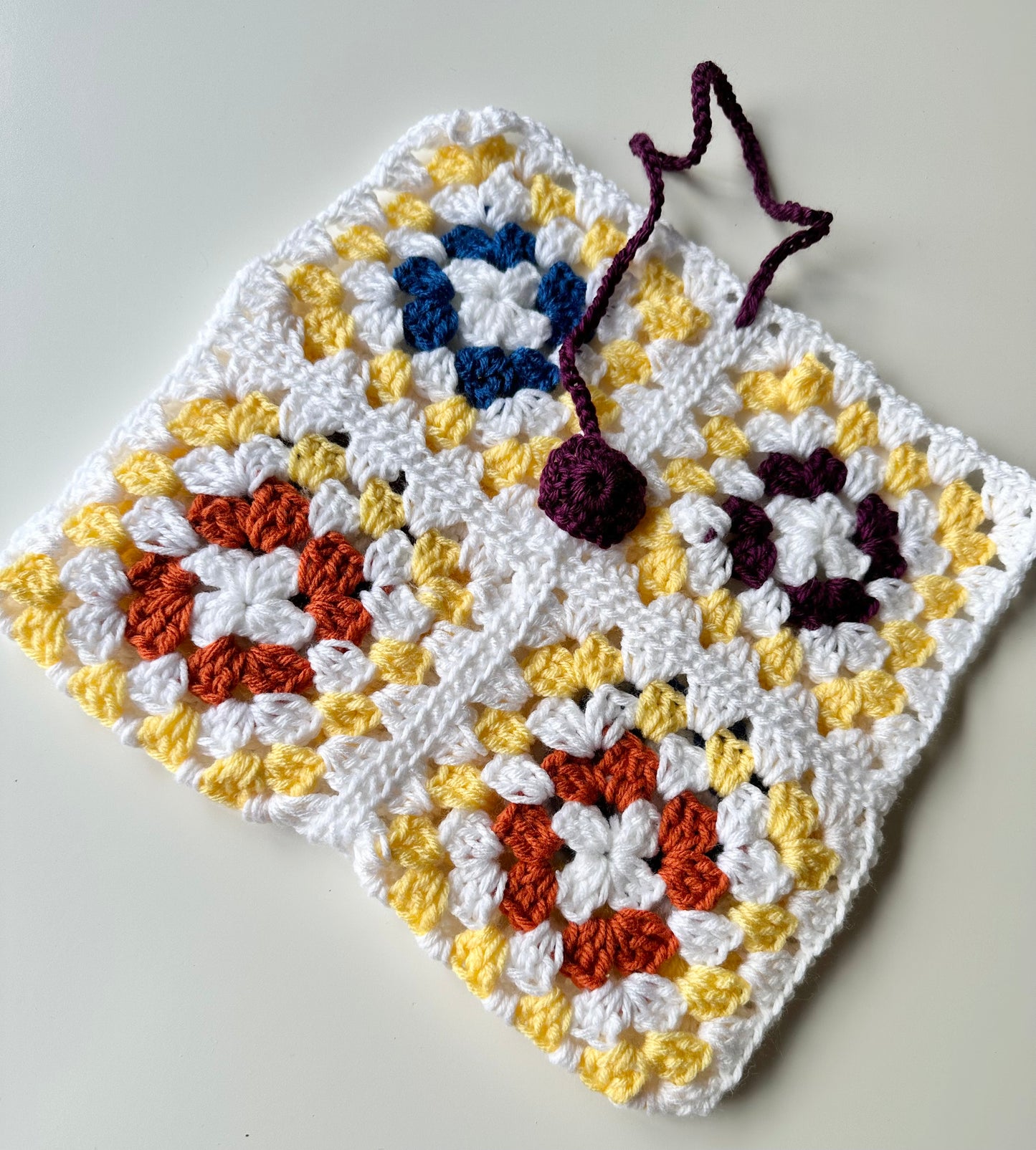 Granny Square Crochet Book Sleeve-Large