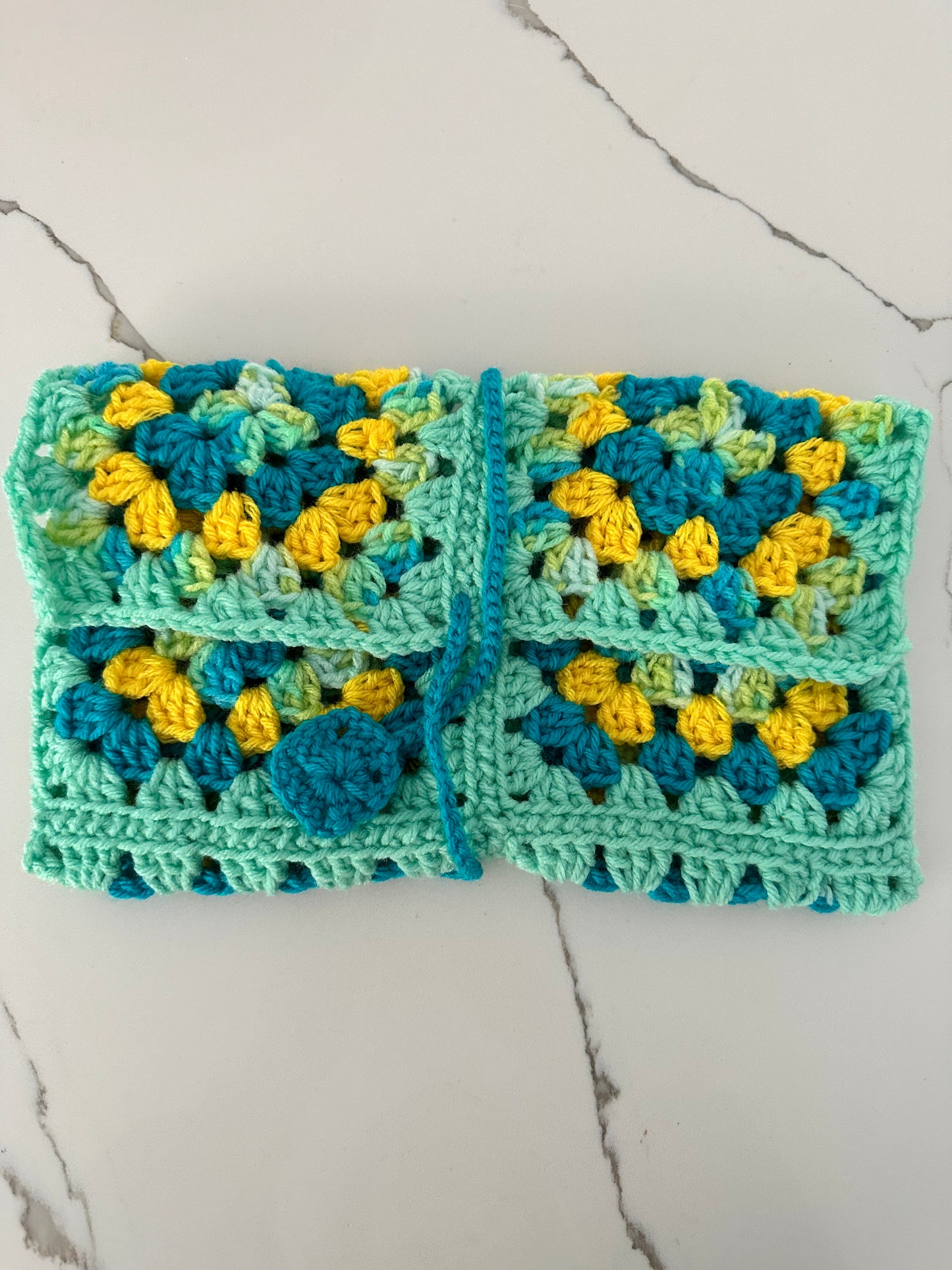 Granny Square Crochet Book Sleeve-Large