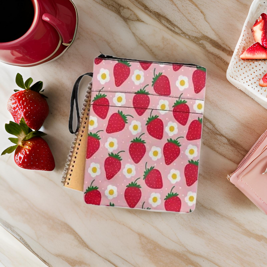 Strawberry Book Pouch with Zipper