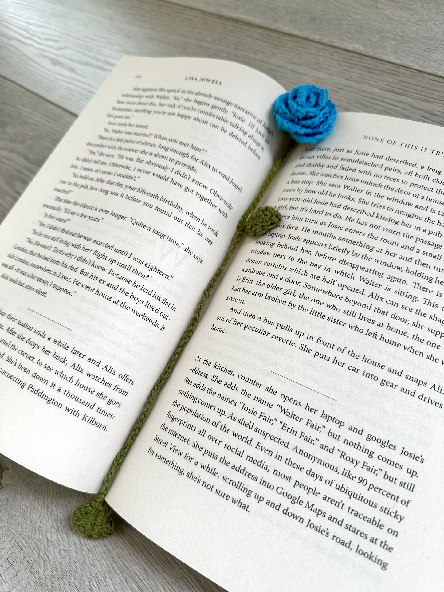 Long Stem Crochet Rose Bookmark