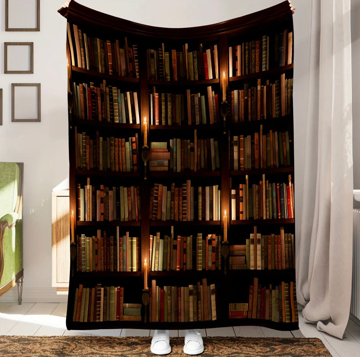 Vintage Library Fleece Blanket