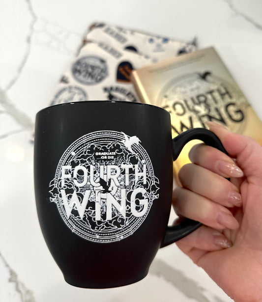 Fourth Wing | Graduate or Die | Ceramic Black Mug