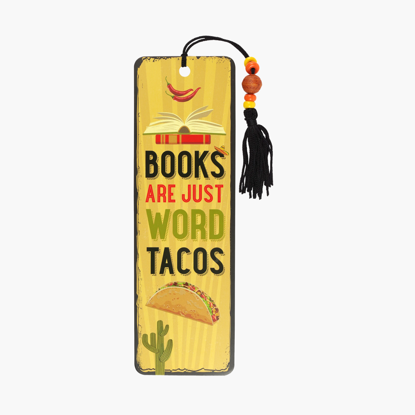 Books Are Just Word Tacos Beaded Bookmark