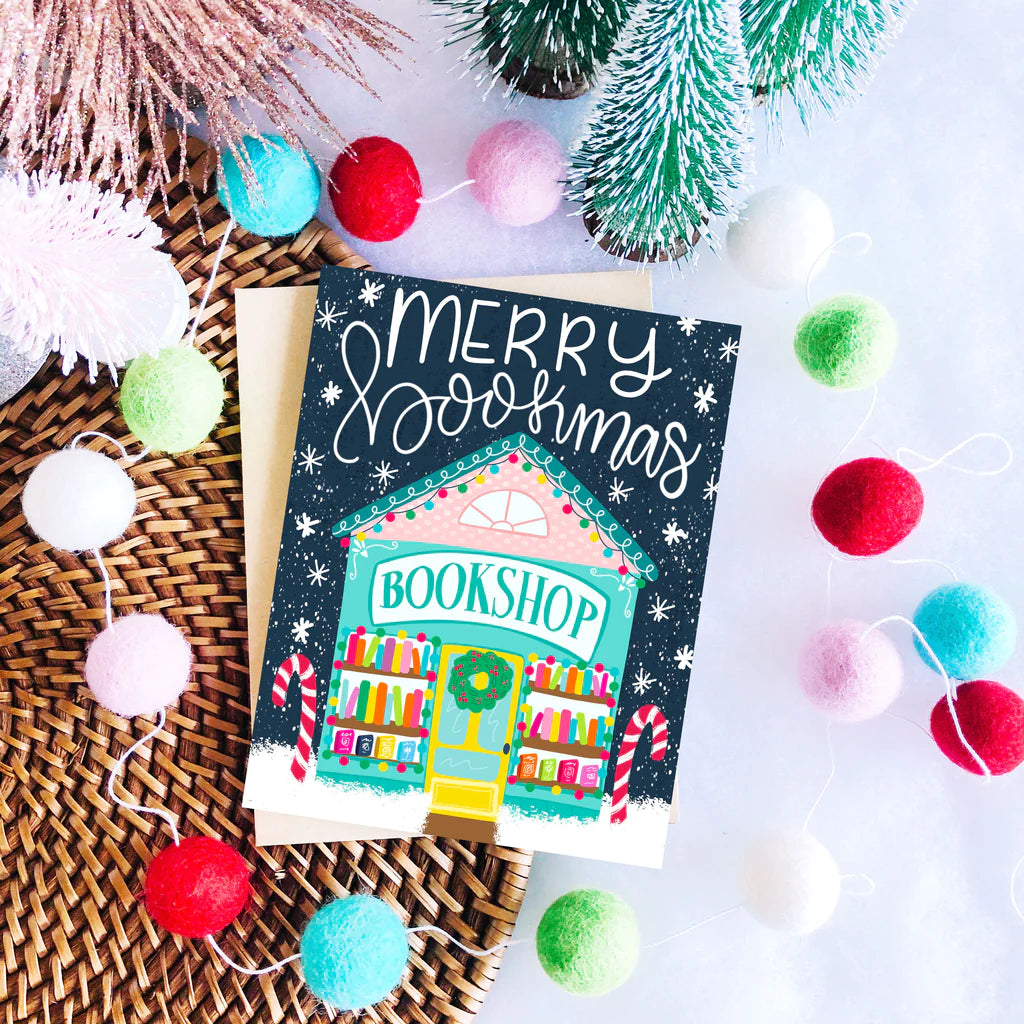 Merry Bookmas Christmas Card- Emily Cromwell Designs