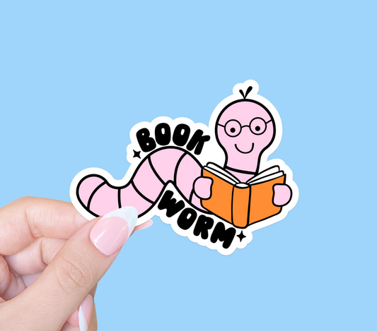 Bookworm sticker, Bookish sticker, Laptop sticker, Bookstore